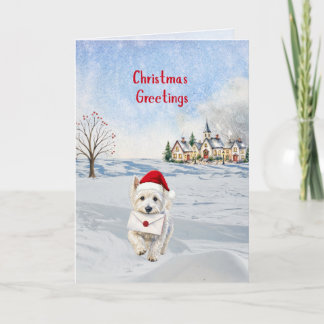 Tarjeta de Navidad de Felicitación Navideña Westie