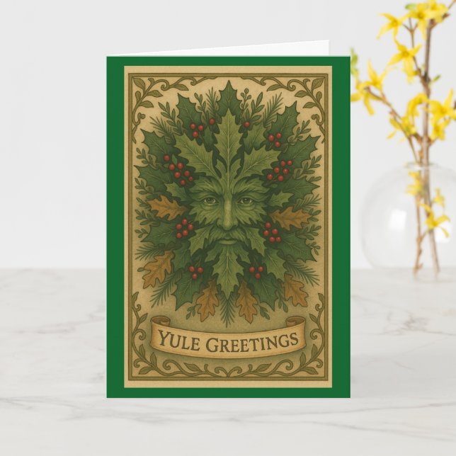 Tarjeta de Navidad de Felicitaciones de Yule (flor amarilla)