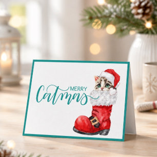 Tarjeta de Navidad de Feliz Gatnavidad