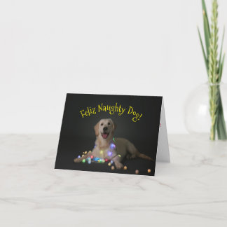 Tarjeta de Navidad de Feliz Naughty Dog