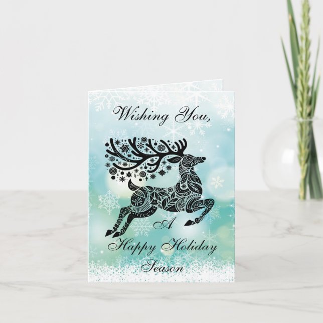 Tarjeta de Navidad de Feliz Temporada Vacacional e (Anverso)