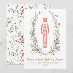 Tarjeta de Navidad de Flor de Ballet de Cascanuece