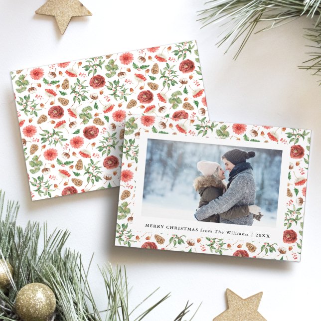 Tarjeta de Navidad de Foto con Vegetación (Subido por el creador)