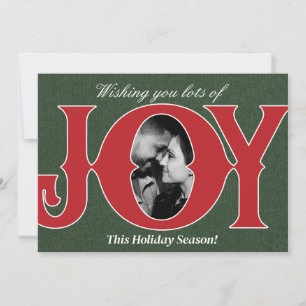 Tarjeta de Navidad de Foto de Alegría Navideña Roj