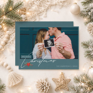 Tarjeta de Navidad de Foto de Bebé en Camino en el