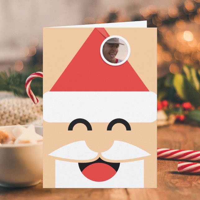 Tarjeta de Navidad de Foto de Cara de Santa Doble (Subido por el creador)