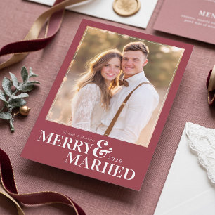 Tarjeta de Navidad de Foto de Casados Felices - Ro