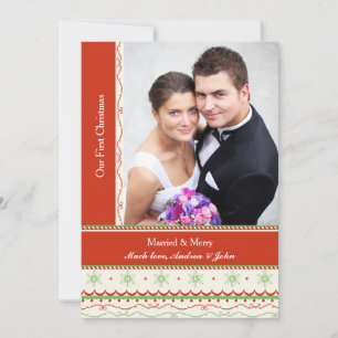 Tarjeta de Navidad de Foto de Casados y Alegres