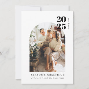 Tarjeta de Navidad de Foto de Familia con Arco Mod