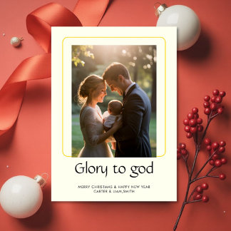 Tarjeta de Navidad de Foto de Fe Pacífica Gloria a