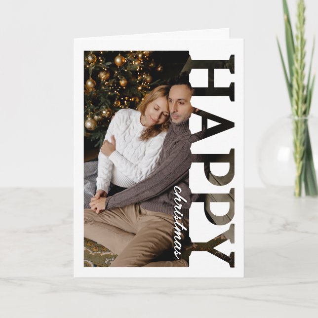 Tarjeta de Navidad de Foto de Felices Fiestas | Mo (Anverso)