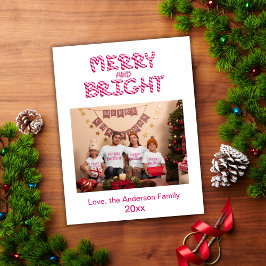 Tarjeta de Navidad de Foto de Fiesta Merry and Bri