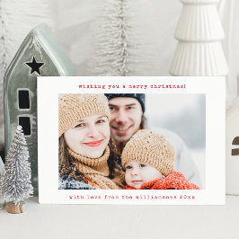 Tarjeta de Navidad de Foto de Máquina de Escribir