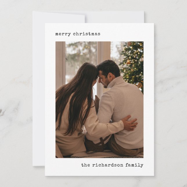 Tarjeta de Navidad de Foto de Máquina de Escribir  (Anverso)