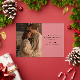Tarjeta de Navidad de Foto de Pareja con Tipografí