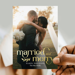 Tarjeta de Navidad de Foto de Recién Casados Diver