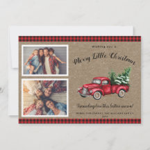 Tarjeta de Navidad de Foto del Árbol de Camión de