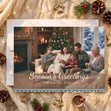 Tarjeta de Navidad de Foto Familiar Acogedora al E