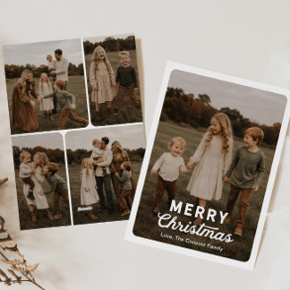 Tarjeta de Navidad de foto familiar atemporal
