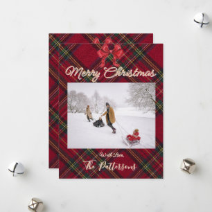 Tarjeta de Navidad de foto familiar con cuadros en