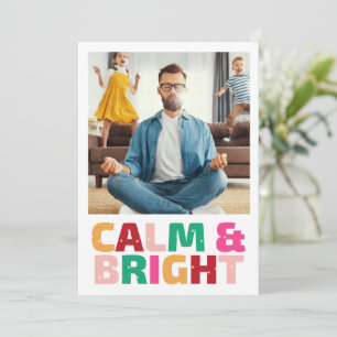 Tarjeta de Navidad de Foto Familiar Divertida 'Tra