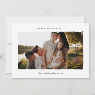 Tarjeta de Navidad de Foto Familiar Paz en la Tier