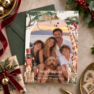 Tarjeta de Navidad de Foto Familiar Safari