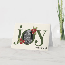 Tarjeta de Navidad de Foto Floral JOY Personalizad