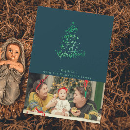 Tarjeta de Navidad de Foto Love Came Down