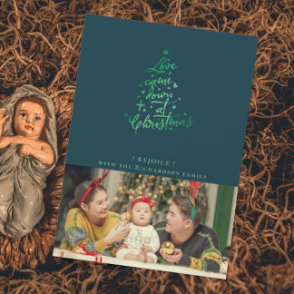 Tarjeta de Navidad de Foto Love Came Down