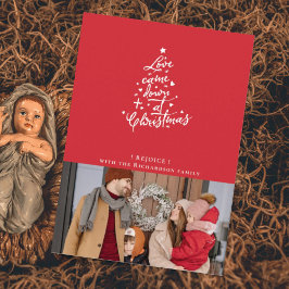 Tarjeta de Navidad de Foto Love Came Down