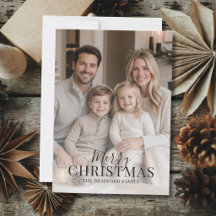 Tarjeta de Navidad de Foto Minimalista Moderna