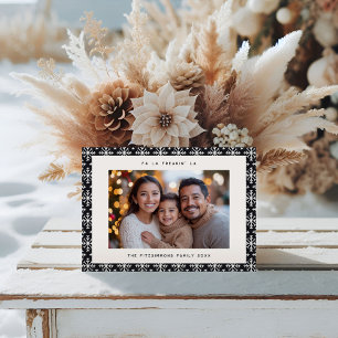 Tarjeta de Navidad de Foto Nórdica Negra Minimalis