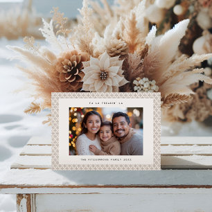 Tarjeta de Navidad de foto nórdica neutral minimal
