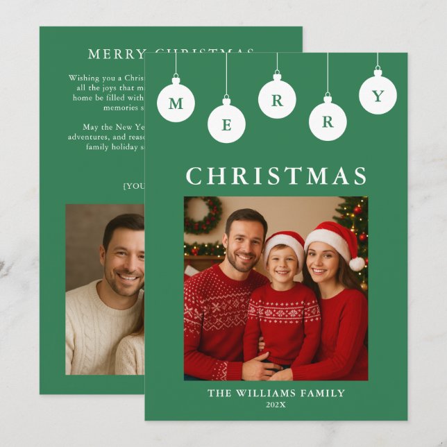 Tarjeta de Navidad de Foto Personalizada (Anverso / Reverso)