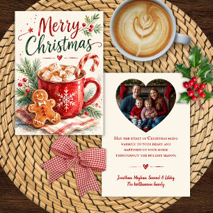 Tarjeta de Navidad de foto personalizada de cacao