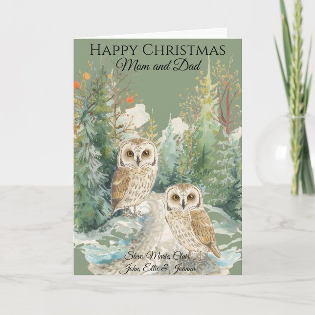 Tarjeta de Navidad de Foto Personalizada para Padr (Anverso)