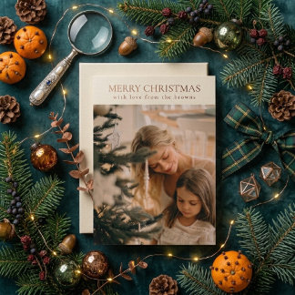 Tarjeta de Navidad de Foto Simple de Oro