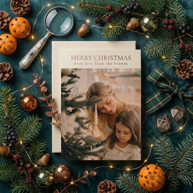 Tarjeta de Navidad de Foto Simple de Oro (Subido por el creador)