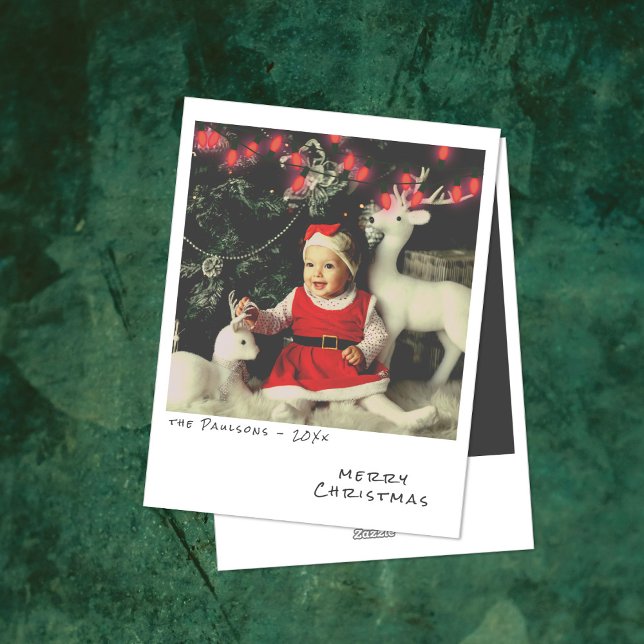 Tarjeta de Navidad de Foto Vintage - Luces Rojas (Subido por el creador)