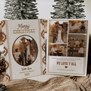 Tarjeta de Navidad de Foto Western Impresa o Dig