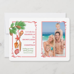 Tarjeta de Navidad de Fotos con Conchas Marinas