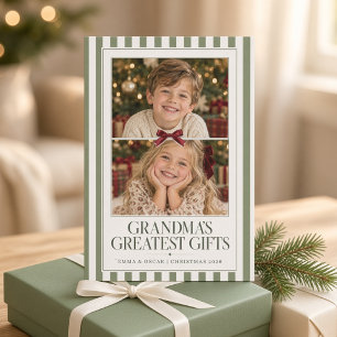 Tarjeta de Navidad de fotos con salvia de los mejo