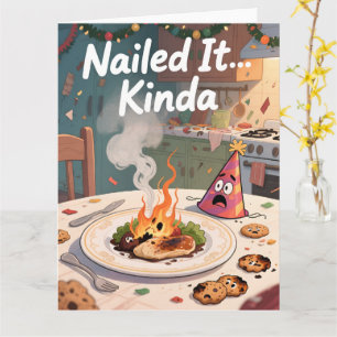 Tarjeta de Navidad de Fracaso Culinario Divertido 