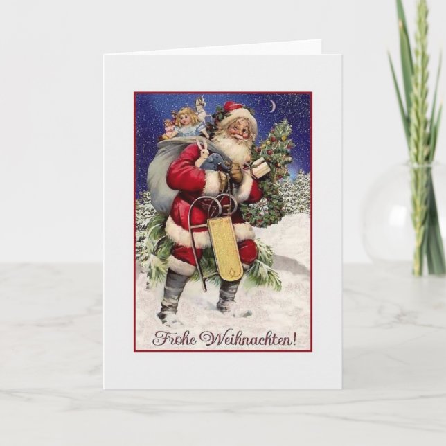 Tarjeta de Navidad de Frohe Weihnachten del alemán (Anverso)