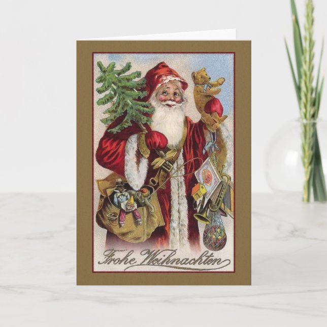 Tarjeta de Navidad de Frohe Weihnachten del alemán (Anverso)