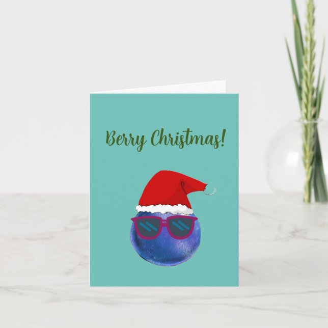 Tarjeta de Navidad de Frutas Rojos Vegana con Arán (Anverso)