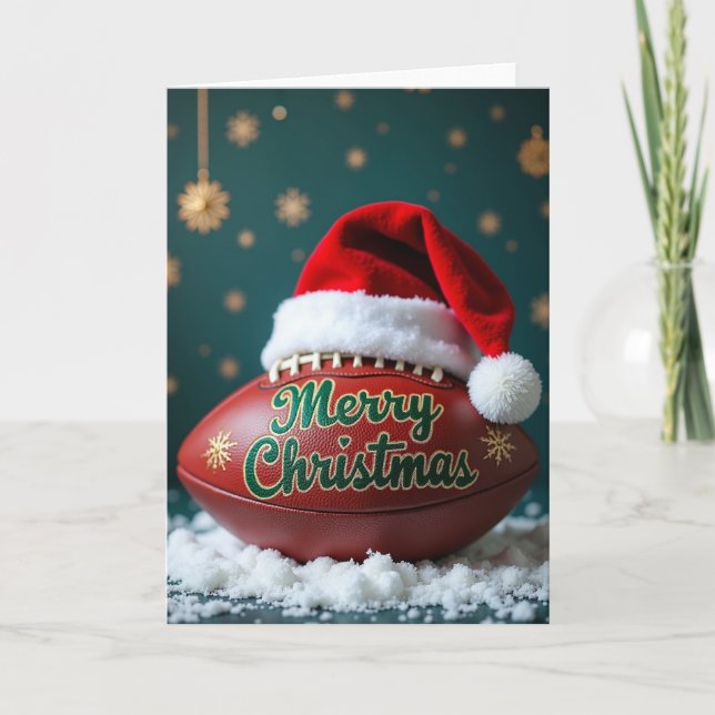 Tarjeta de Navidad de Fútbol Americano (Anverso)