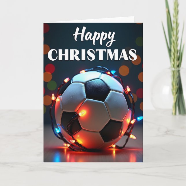 Tarjeta de Navidad de Fútbol Feliz (Anverso)