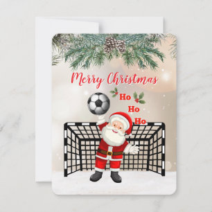 Tarjeta de Navidad de Fútbol Santa Fútbol